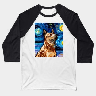 Red Heeler Night (Portrait) Baseball T-Shirt